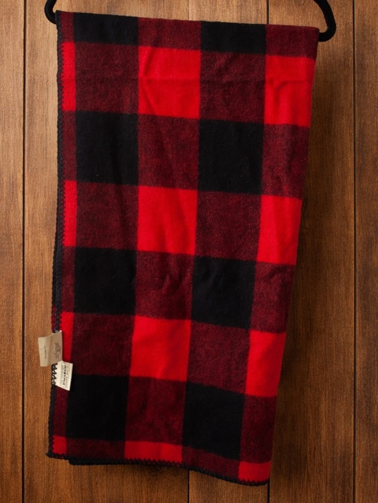 Woolrich Other - Vintage Woolrich Red/Black Rustic Buffalo Plaid Wool Throw Blanket- Size 50x60